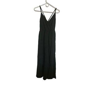 ININ Dress Size XL‎ Black Strappy midi cross front adjustable straps NWT